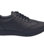 Ανδρικά Δερμάτινα Sneakers - 22488T - Μαύρο